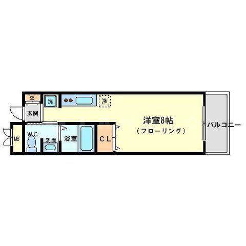 ヴィラ・ジョルナータ(1K/4階)の間取り写真