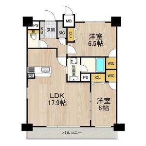 セノアタワー新大阪(2LDK/12階)の間取り写真