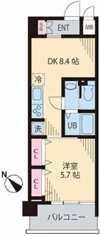 ルーチェ茗荷谷(1DK/3階)の間取り写真