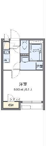 クレイノブァンテージⅡ(1K/2階)の間取り写真