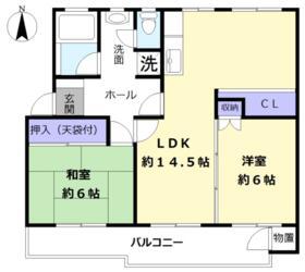 西三田団地3街区3号棟(2LDK/5階)の間取り写真