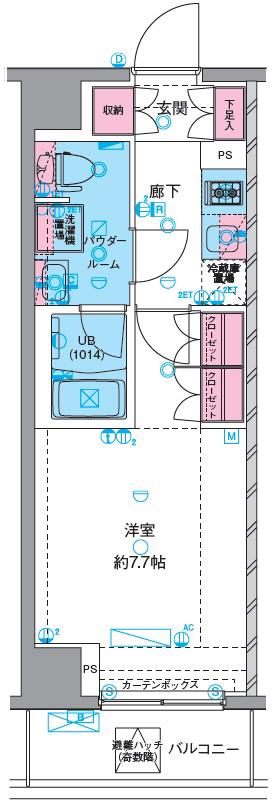 GENOVIA南千住ⅥSKYGARDEN(1K/6階)の間取り写真