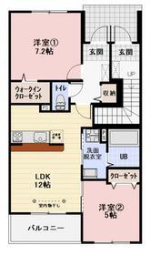 グランディア一番館(2LDK/1階)の間取り写真