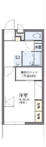 レオパレスビーハイブときわ(1K/1階)の間取り写真