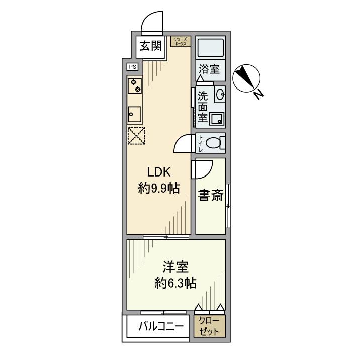 第一アパート(1LDK/2階)の間取り写真