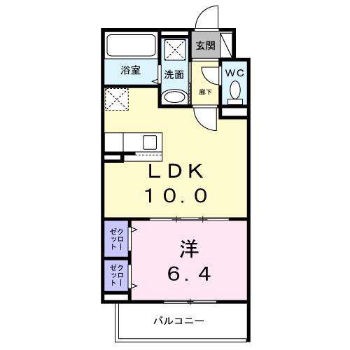 ウィズ バディーズ(1LDK/3階)の間取り写真