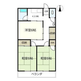 中島アパート(3DK/2階)の間取り写真