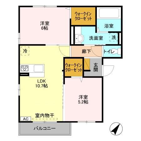 LE・CHAINON(2LDK/2階)の間取り写真