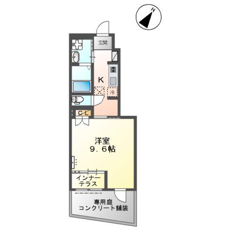 ミレイ イースト (1K/1階)の間取り写真