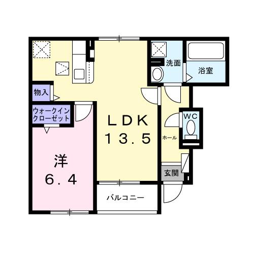 ユーステス鎌倉(1LDK/1階)の間取り写真