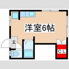 新和コーポ(ワンルーム/2階)の間取り写真