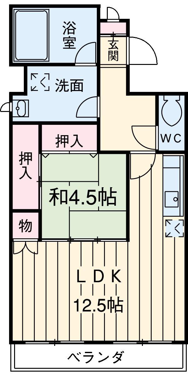 坂田ビル(1LDK/6階)の間取り写真