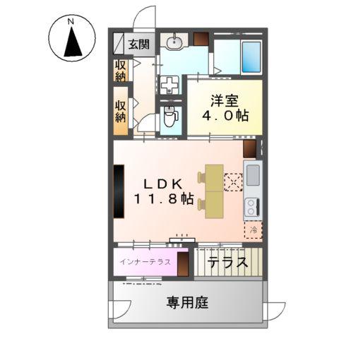 スイートモダン東宿郷3丁目マンション(1LDK/1階)の間取り写真