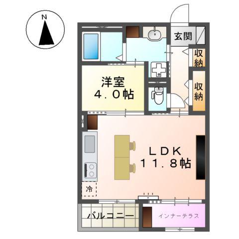 スイートモダン東宿郷3丁目マンション(1LDK/2階)の間取り写真