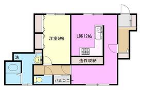 ARIES柏(1LDK/1階)の間取り写真