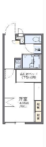 レオパレス栢ノ木(1K/1階)の間取り写真
