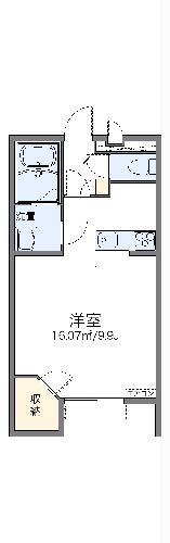 レオパレスドリームⅡ(1K/1階)の間取り写真