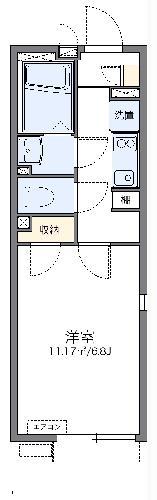 レオネクストカサミラⅡ(1K/3階)の間取り写真