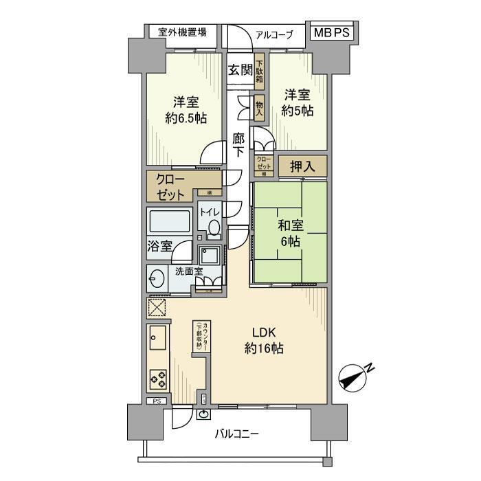亀戸レジデンス(3LDK/11階)の間取り写真
