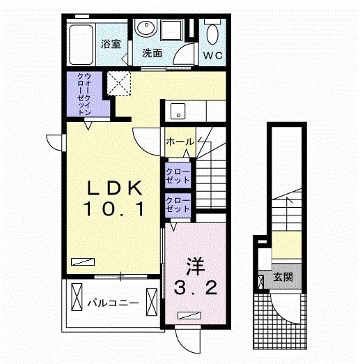 アルドールⅤ(1LDK/2階)の間取り写真