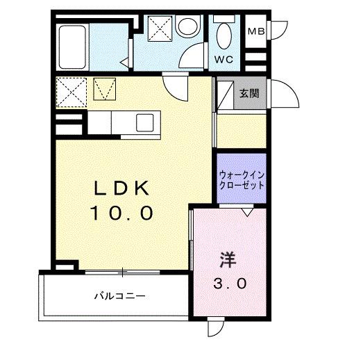 サイネリアⅡ(1LDK/1階)の間取り写真