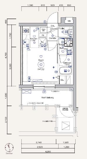 SYFORME TOGOSHI-KOENⅡ(1K/5階)の間取り写真