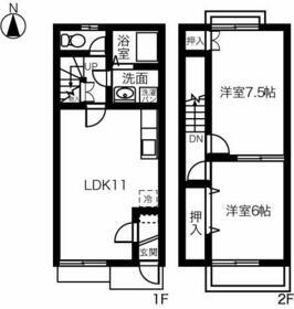 クレール嫁振Ｂ(2LDK)の間取り写真