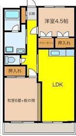 富士ハイツ(2LDK/1階)の間取り写真