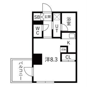 K RESIDENCE蒲田(1K/9階)の間取り写真