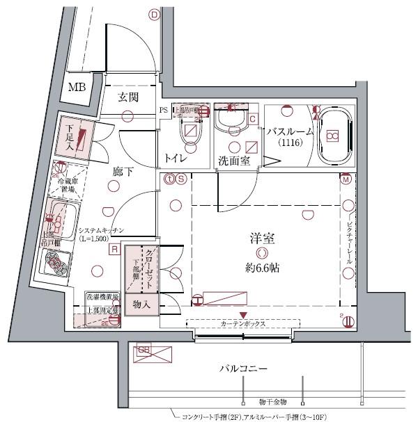 クレヴィスタ亀戸Ⅱ(1K/5階)の間取り写真