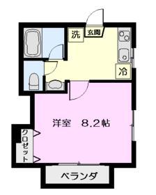アネックスⅡ(1K/2階)の間取り写真
