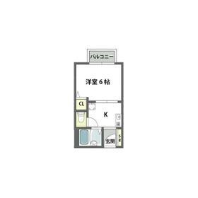 入江ハイツ4(1K/2階)の間取り写真