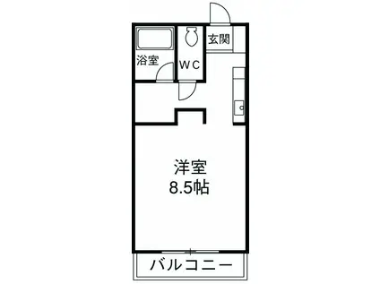 湘南マナーハウス5(1K/2階)の間取り写真