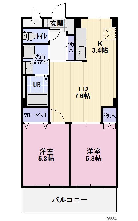 AI DAITOKU Ⅰ(2LDK/2階)の間取り写真