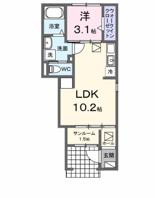 メゾン ロイヤル(1LDK/1階)の間取り写真