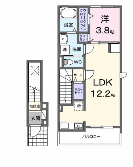メゾン ロイヤル(1LDK/2階)の間取り写真