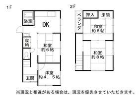 南海電鉄南海本線 春木駅 徒歩17分 2階建 築48年(4DK)の間取り写真