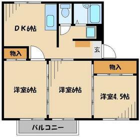 ティゾーノース(3DK/1階)の間取り写真