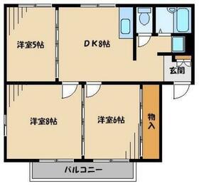 ティゾーサウス(3DK/1階)の間取り写真
