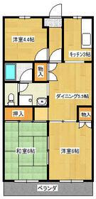 ハイツ大西(3DK/2階)の間取り写真