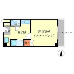 プレステージK(1K/1階)の間取り写真