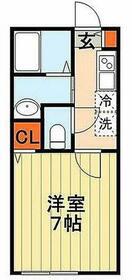 VILLA末広Ⅰ(1K/2階)の間取り写真