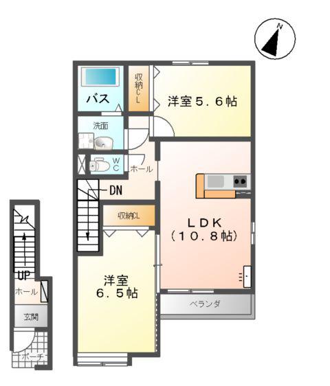 あぷりこっとⅡ(2LDK/2階)の間取り写真