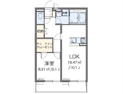 レオネクストカーサ ドマーニⅢ(1LDK/1階)の間取り写真