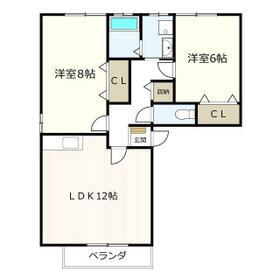 アーバンライフ久世 Ⅱ(2LDK/2階)の間取り写真