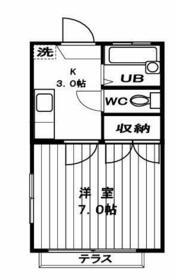 セレーノハイム(1K/1階)の間取り写真