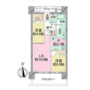 ベリスタ高井戸駅前506(2LDK/5階)の間取り写真