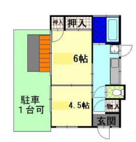 青梅線 福生駅 徒歩15分 1階建 築42年(2K)の間取り写真