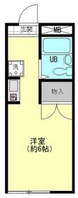 ハイツ久木町(1K/1階)の間取り写真