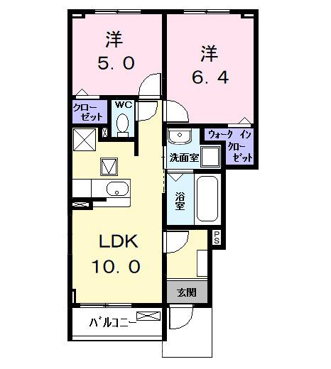 カーサみやびⅦ(2LDK/1階)の間取り写真